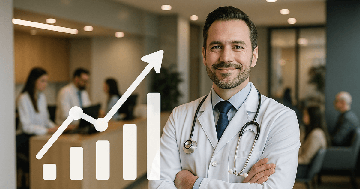 Médico gestor em sua clínica em Santo André, demonstrando o sucesso da gestão de clínicas médicas.